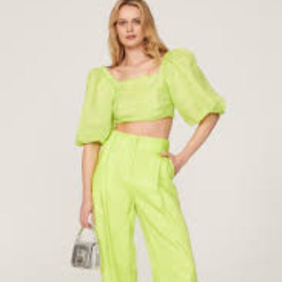 NWT: Sandro Blonville Balloon Sleeve Crop Top Size Large - Picture 11 of 11